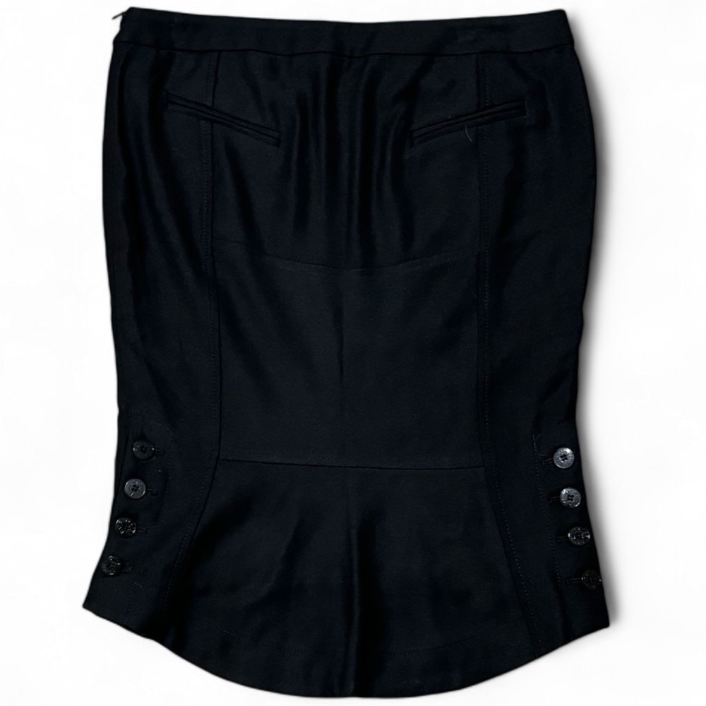 PATRIZIA PEPE FIRENZE Black Pencil Mini Skirt Buttons size 44 8 Work Date Fitted